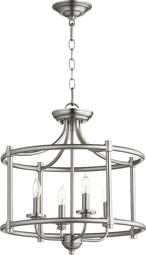 Quorum Lighting-2822-18-65-Rossington - 4 Light Dual Mount Pendant in Quorum Home Collection style - 18 inches wide by 18.5 inches high   Satin Nickel Finish