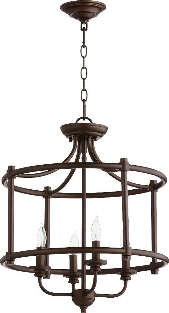 Quorum Lighting-2822-18-86-Rossington - 4 Light Dual Mount Pendant in Quorum Home Collection style - 18 inches wide by 18.5 inches high   Oiled Bronze Finish