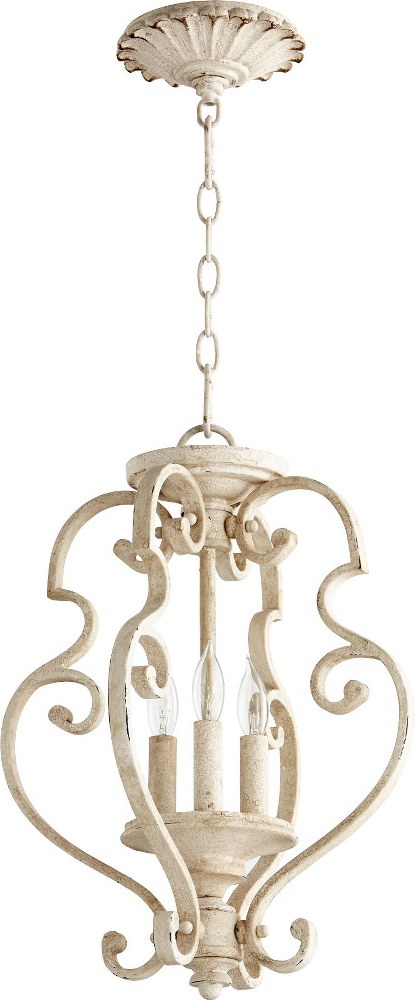 Quorum Lighting-2873-13-70-San Miguel - 3 Light Dual Mount Pendant in Transitional style - 13.5 inches wide by 17 inches high   Persian White Finish