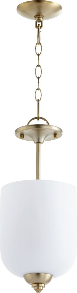 Quorum Lighting-2911-8-80-Richmond - 3 Light Dual Mount Pendant in Quorum Home Collection style - 8 inches wide by 17 inches high   Aged Brass Finish with Satin Opal Glass