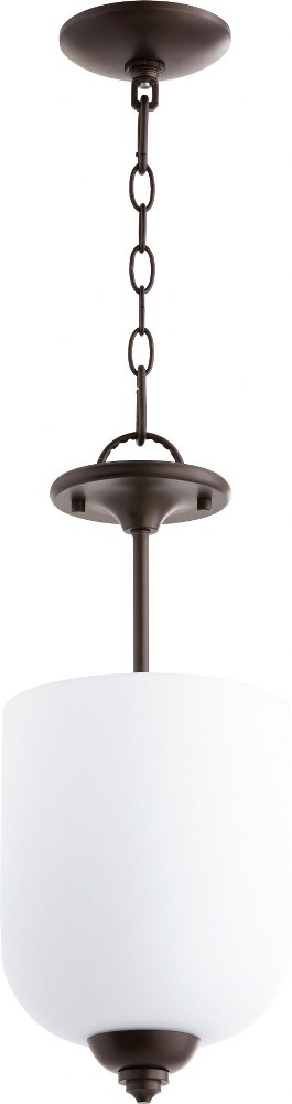 Quorum Lighting-2911-8-86-Richmond - 3 Light Dual Mount Pendant in Quorum Home Collection style - 8 inches wide by 17 inches high   Oiled Bronze Finish with Satin Opal Glass