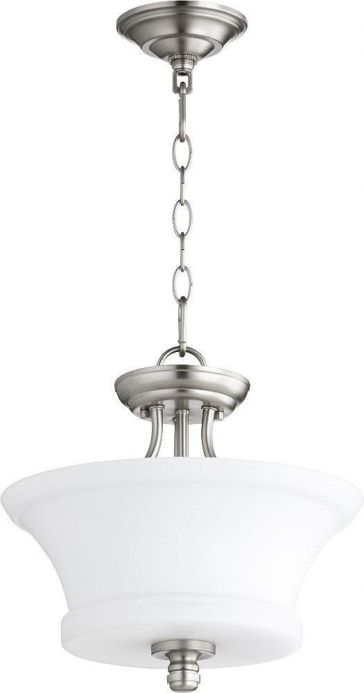 Quorum Lighting-2922-13-65-Rossington - 2 Light Dual Mount Pendant in Quorum Home Collection style - 13 inches wide by 13.5 inches high   Satin Nickel Finish with Satin Opal Glass