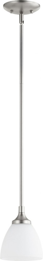 Quorum Lighting-3059-65-Enclave - 1 Light Mini Pendant in Quorum Home Collection style - 5.5 inches wide by 7 inches high   Satin Nickel Finish with Satin Opal Glass