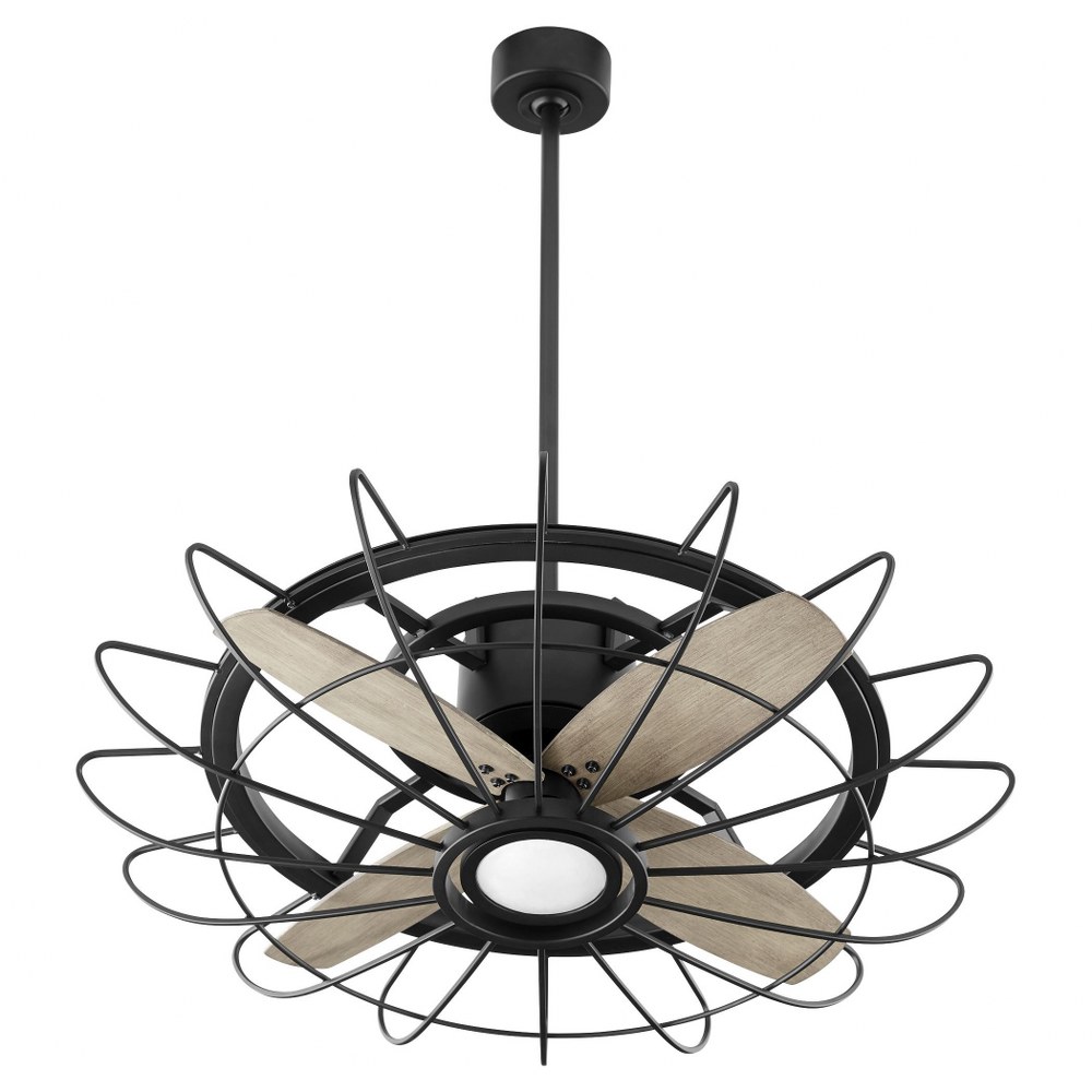 Quorum Lighting-32304-69-Mira - 30 Inch Ceiling Fan   Noir Finish with Weathered Gray Blade Finish