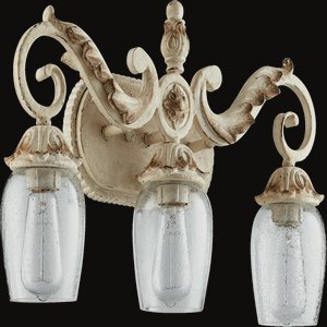 Quorum Lighting-5037-3-70-Florence - Three Light Bath Vanity   Persian White Finish