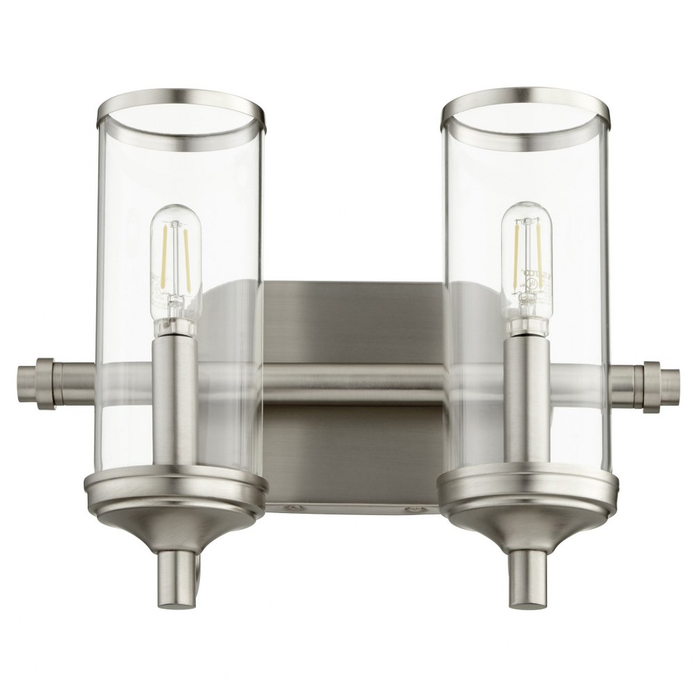 Quorum Lighting-5044-2-65-Collins - 2 Light Bath Vanity in style - 12.75 inches wide by 9.5 inches high   Satin Nickel Finish