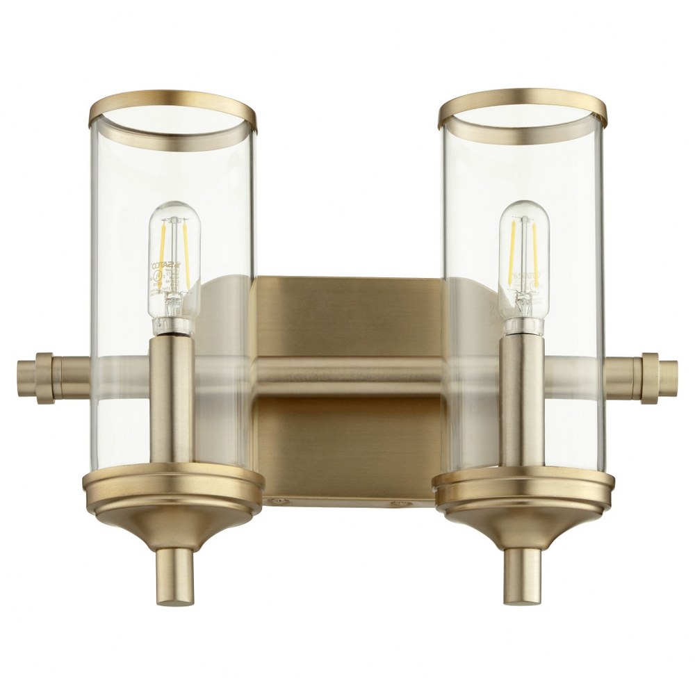 Quorum Lighting-5044-2-80-Collins - 2 Light Bath Vanity in style - 12.75 inches wide by 9.5 inches high   Aged Brass Finish