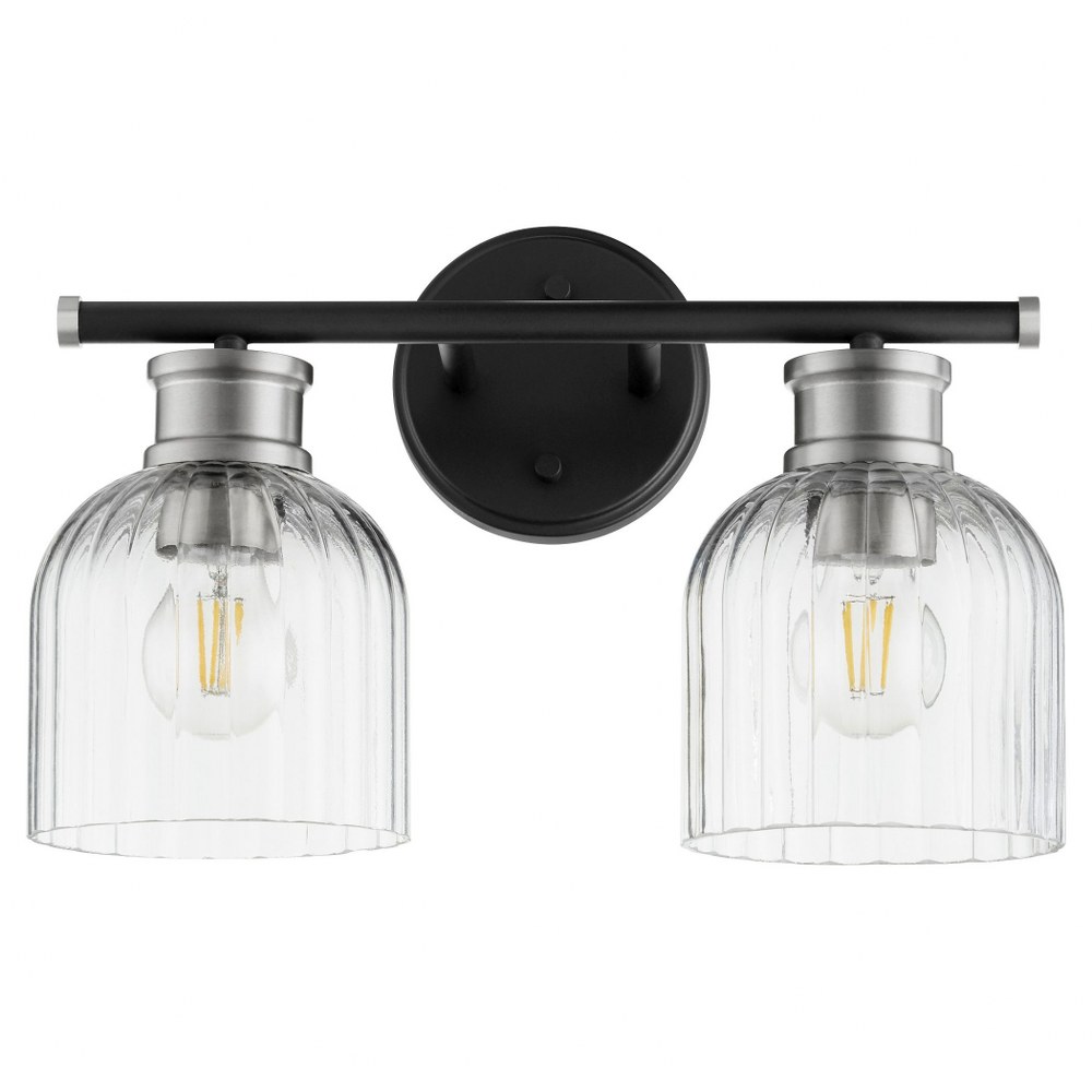 Quorum Lighting-510-2-6965-Monarch - 2 Light Bath Vanity   Noir/Satin Nickel Finish with Clear Glass