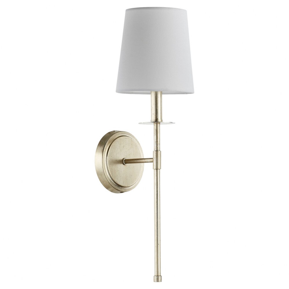 Quorum Lighting-514-1-60-1 Light Adjustable Wall Mount Aged Silver Leaf  Aged Silver Leaf Finish with White Linen Fabric Shade