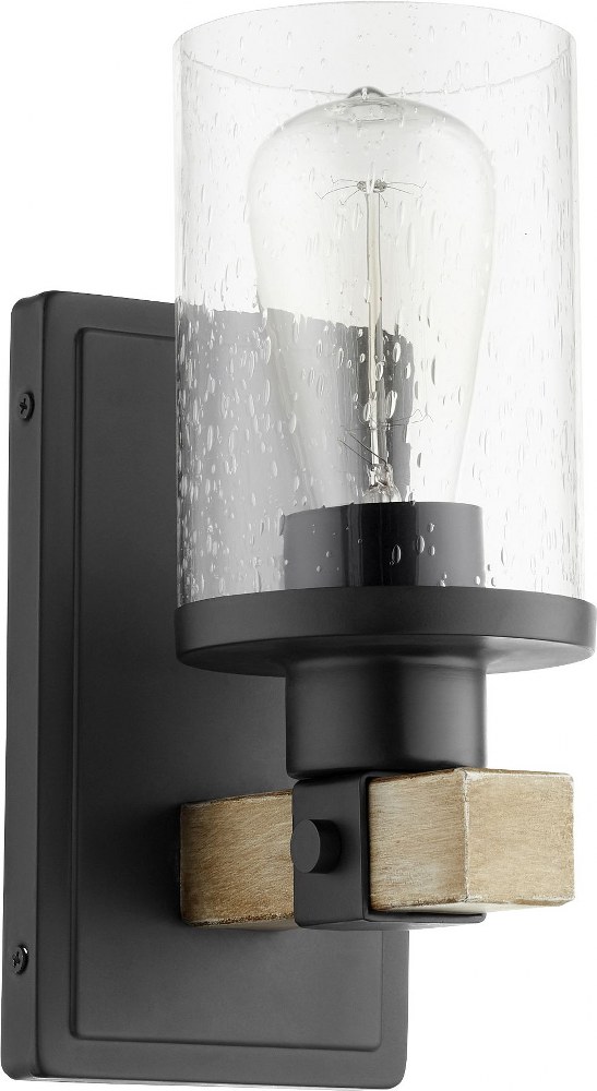 Quorum Lighting-5189-1-69-Alpine - 1 Light Wall Mount in Soft Contemporary style - 4.5 inches wide by 10 inches high   Noir/Driftwood Finish