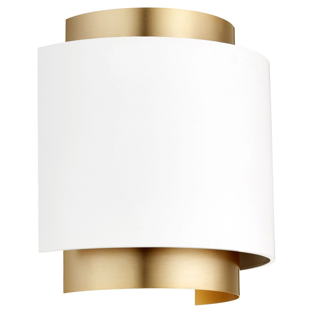 Quorum Lighting-5610-0880-1 Light Wall Sconce   Studio White/Aged Brass Finish