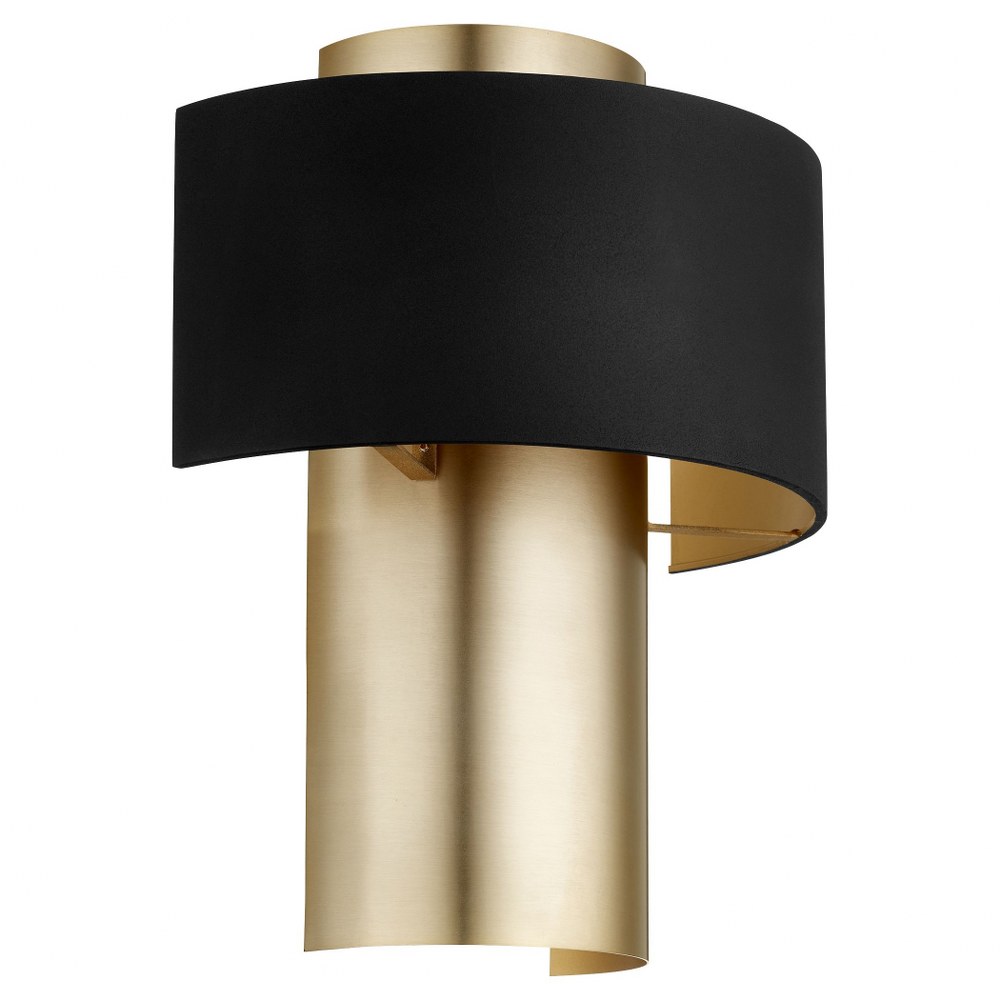 Quorum Lighting-5611-6980-1 Light Wall Sconce   Noir/Aged Brass Finish