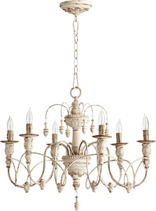 Quorum Lighting-6016-6-70-Salento - 6 Light Chandelier in Transitional style - 25 inches wide by 20 inches high   Persian White Finish