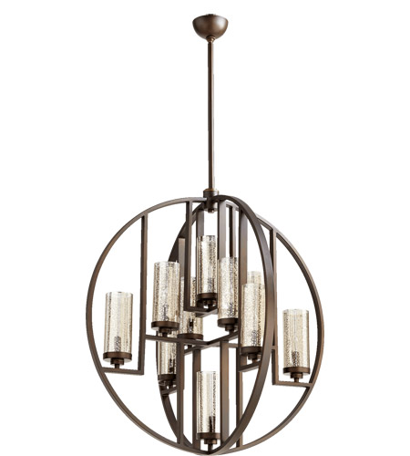 Quorum Lighting-603-10-86-Julian - Ten Light Chandelier in Transitional style - 32 inches wide by 33.5 inches high   Oiled Bronze Finish with Mercury Glass