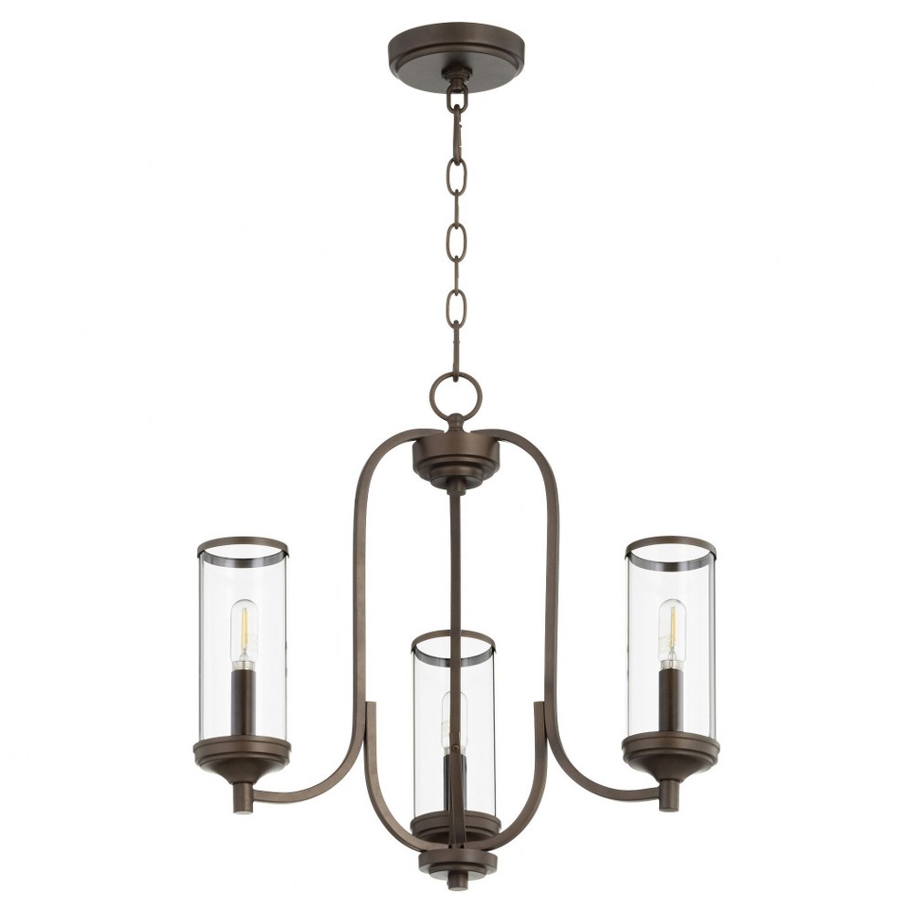 Quorum Lighting-6044-3-86-Collins - 3 Light Chandelier in style - 19 inches wide by 19.25 inches high   Oiled Bronze Finish