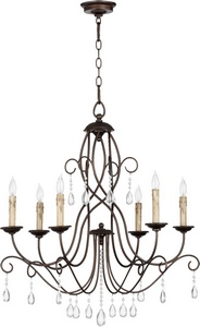 Quorum Lighting-6116-6-86-Cilia - 6 Light Chandelier in Transitional style - 28 inches wide by 30 inches high   Oiled Bronze Finish