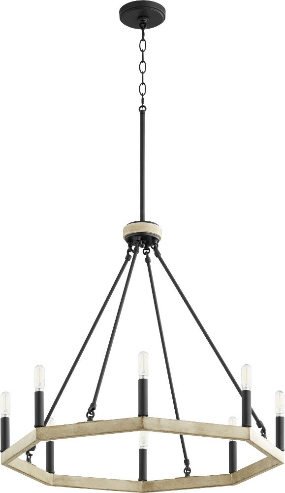 Quorum Lighting-6189-8-69-Alpine - 8 Light Chandelier in Soft Contemporary style - 25.25 inches wide by 24 inches high   Noir/Driftwood Finish