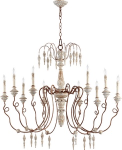 Quorum Lighting-6352-10-56-La Maison - Ten Light Chandelier in Traditional style - 45 inches wide by 38 inches high   Manchester Grey/Rust Finish