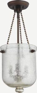 Quorum Lighting-6720-3-86-3 Light Entry in Transitional style - 10.5 inches wide by 24.5 inches high   Oiled Bronze Finish with Silver Mercury Glass