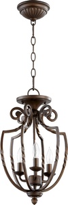 Quorum Lighting-6778-3-86-Tribeca - 3 Light Dual Mount Pendant in Transitional style - 10.5 inches wide by 17 inches high   Oiled Bronze Finish