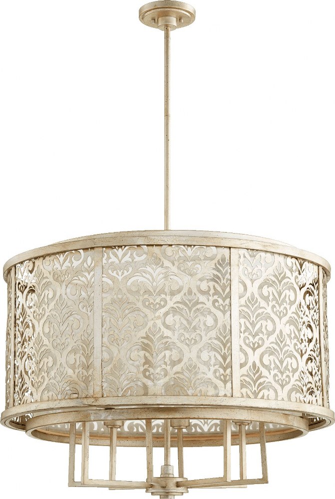 Quorum Lighting-6875-8-60-Bastille - 8 Light Pendant in Transitional style - 31 inches wide by 24.5 inches high   Aged Silver Leaf Finish