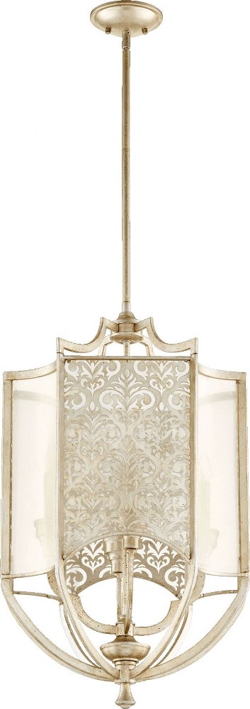 Quorum Lighting-6975-4-60-Bastille - 4 Light Pendant in Transitional style - 17.5 inches wide by 28 inches high   Aged Silver Leaf Finish