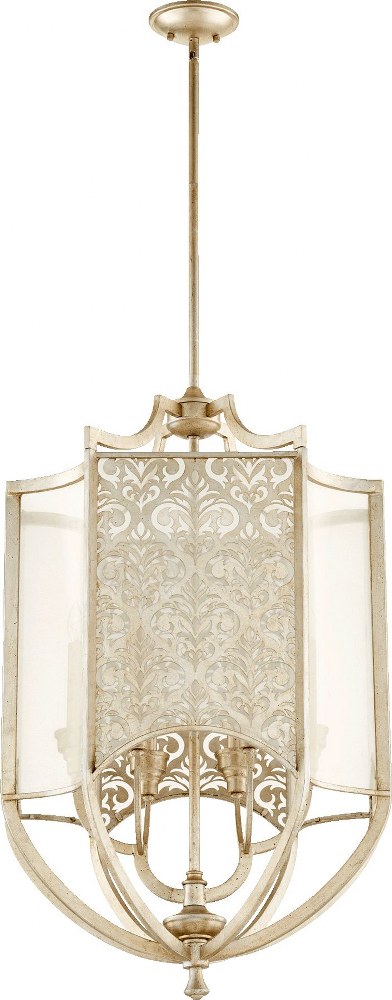 Quorum Lighting-6975-6-60-Bastille - 6 Light Pendant in Transitional style - 21.5 inches wide by 35 inches high   Aged Silver Leaf Finish