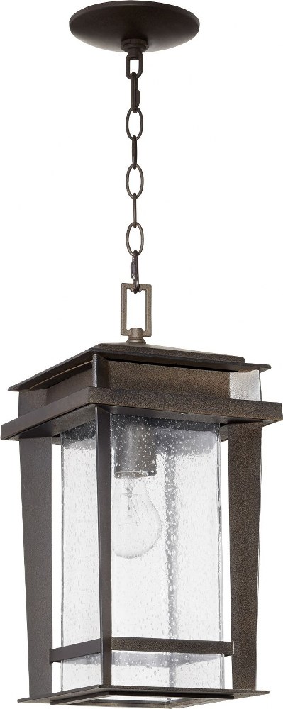 Quorum Lighting-7041-1-86-Easton - 1 Light Outdoor Hanging Lantern in Quorum Home Collection style - 8 inches wide by 16 inches high   Oiled Bronze Finish