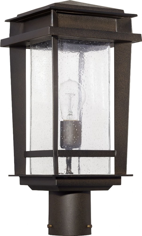 Quorum Lighting-7042-1-86-Easton - 1 Light Outdoor Post Lantern in Quorum Home Collection style - 8 inches wide by 18.5 inches high   Oiled Bronze Finish