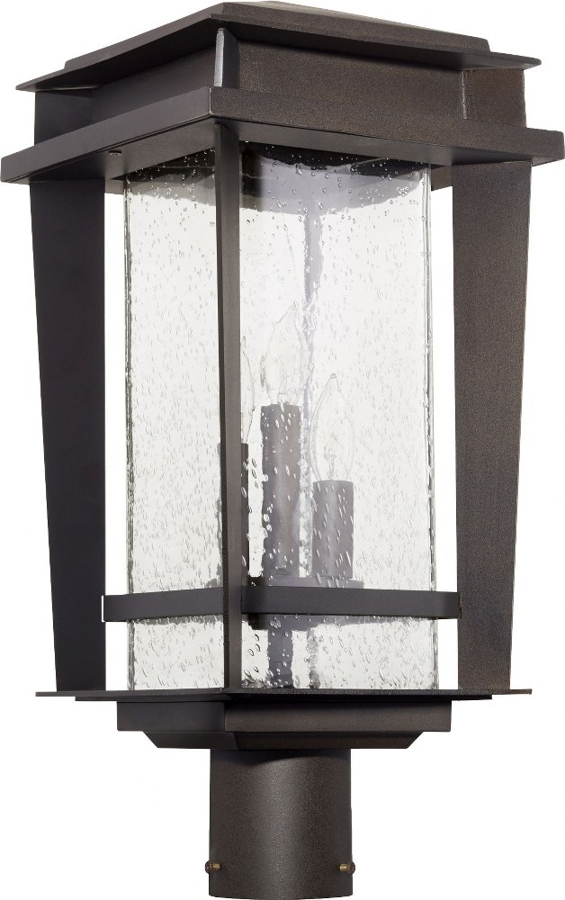 Quorum Lighting-7042-3-86-Easton - 3 Light Outdoor Post Lantern in Quorum Home Collection style - 9.5 inches wide by 21 inches high   Oiled Bronze Finish