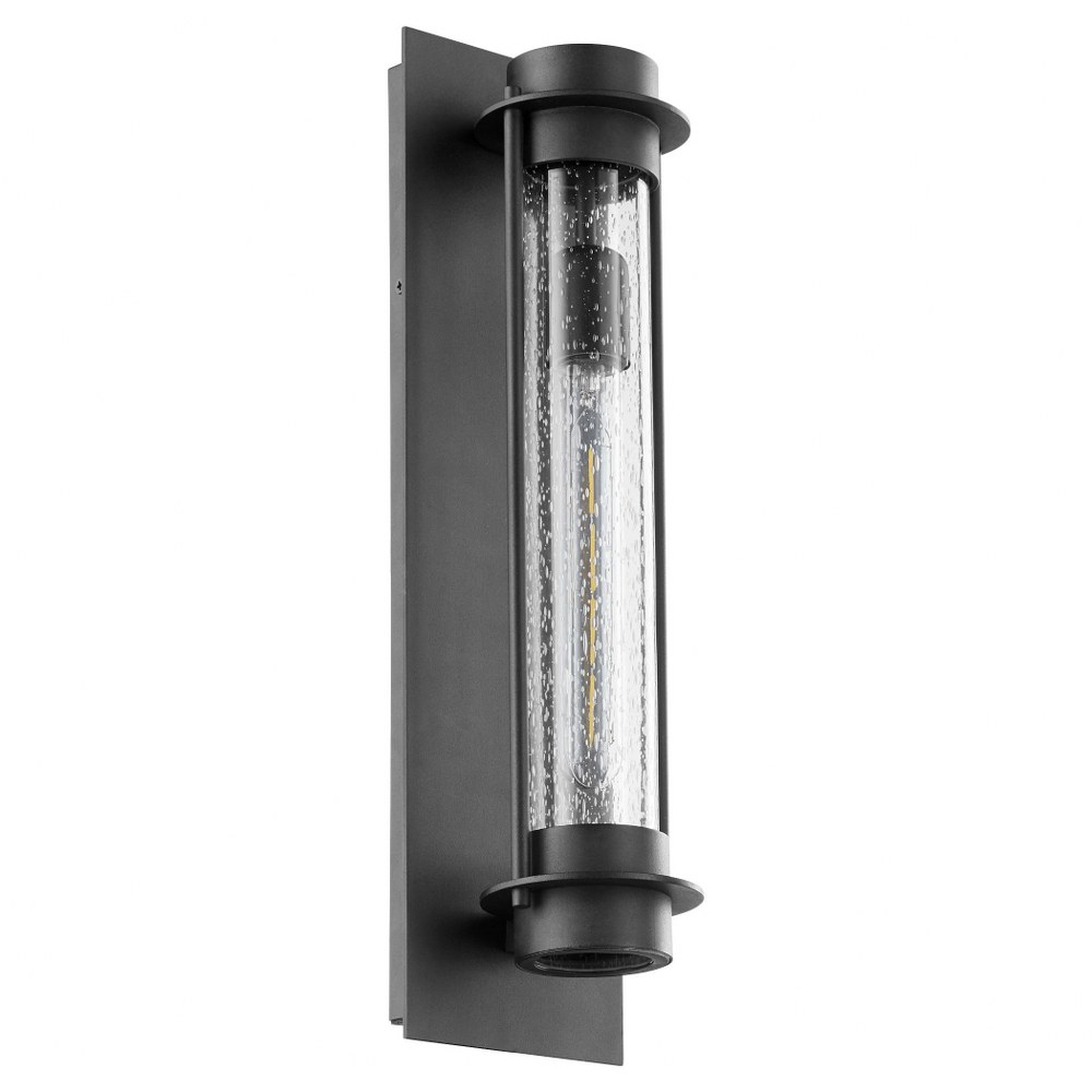 Quorum Lighting-708-18-69-Roope - 1 Light Outdoor Wall Lantern   Noir Finish with Clear seeded Glass