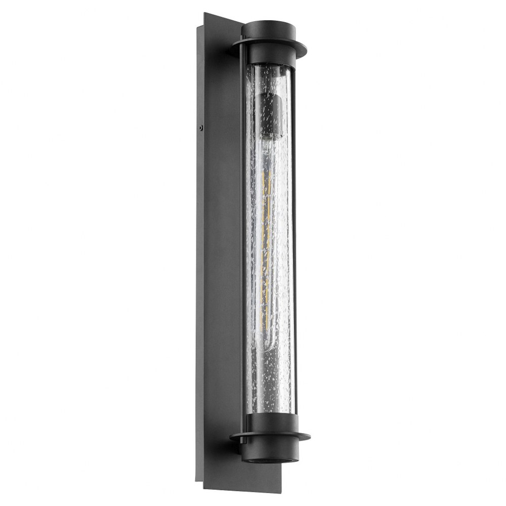 Quorum Lighting-708-24-69-Roope - 1 Light Outdoor Wall Lantern   Noir Finish with Clear seeded Glass