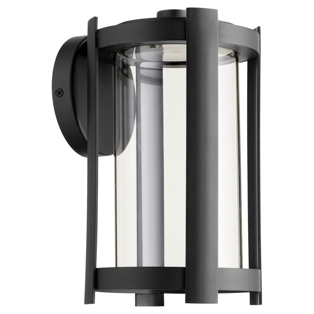 Quorum Lighting-709-11-69-Solu - 10.5 Inch 6W 1 LED Outdoor Wall Lantern   Noir Finish with Clear Glass