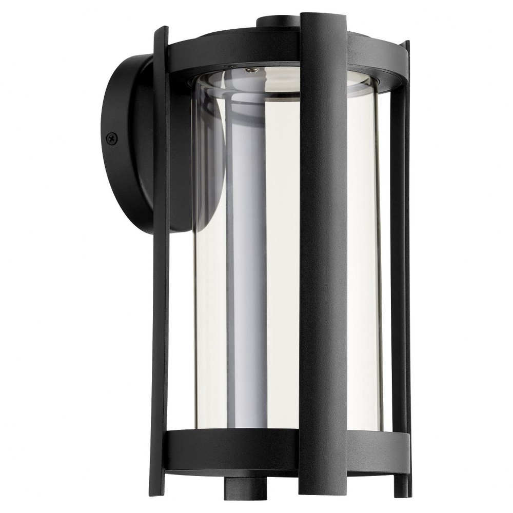 Quorum Lighting-709-14-69-Solu - 14 Inch 8W 1 LED Outdoor Wall Lantern   Noir Finish with Clear Glass