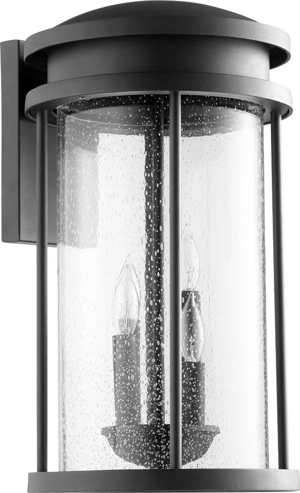 Quorum Lighting-7110-4-69-Hadley - 4 Light Outdoor Wall Lantern in Transitional style - 10 inches wide by 18.25 inches high   Noir Finsh with Clear Seeded Glass