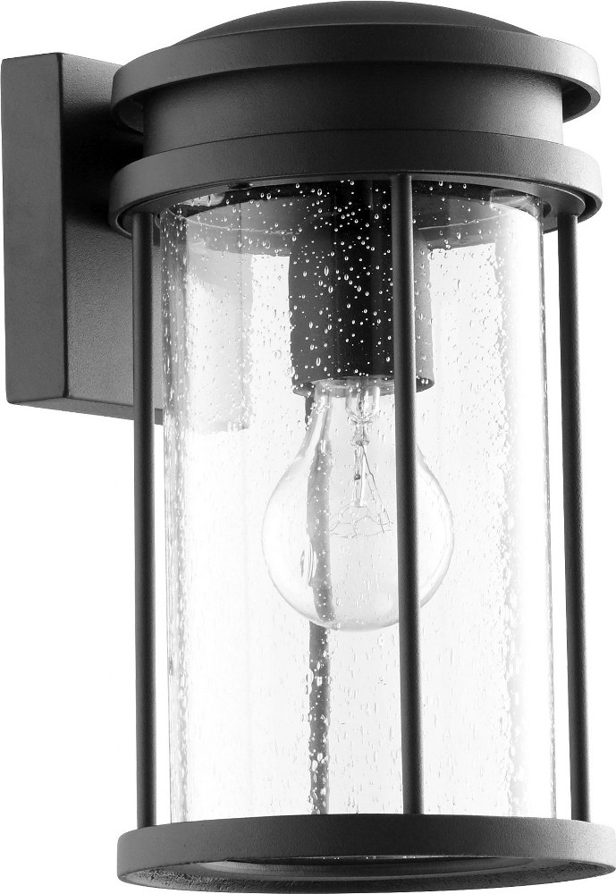 Quorum Lighting-7110-69-Hadley - 1 Light Outdoor Wall Lantern in Transitional style - 6 inches wide by 10.5 inches high   Noir Finsh with Clear Seeded Glass
