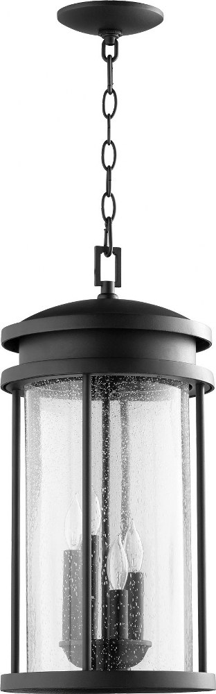 Quorum Lighting-7111-4-69-Hadley - 4 Light Outdoor Pendant in style - 10 inches wide by 20.75 inches high Noir  Noir Finsh with Clear Seeded Glass