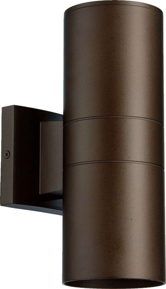Quorum Lighting-720-2-86-Cylinder - 2 Light Outdoor Wall Lantern in Quorum Home Collection style - 4.25 inches wide by 11.5 inches high   Oiled Bronze Finish