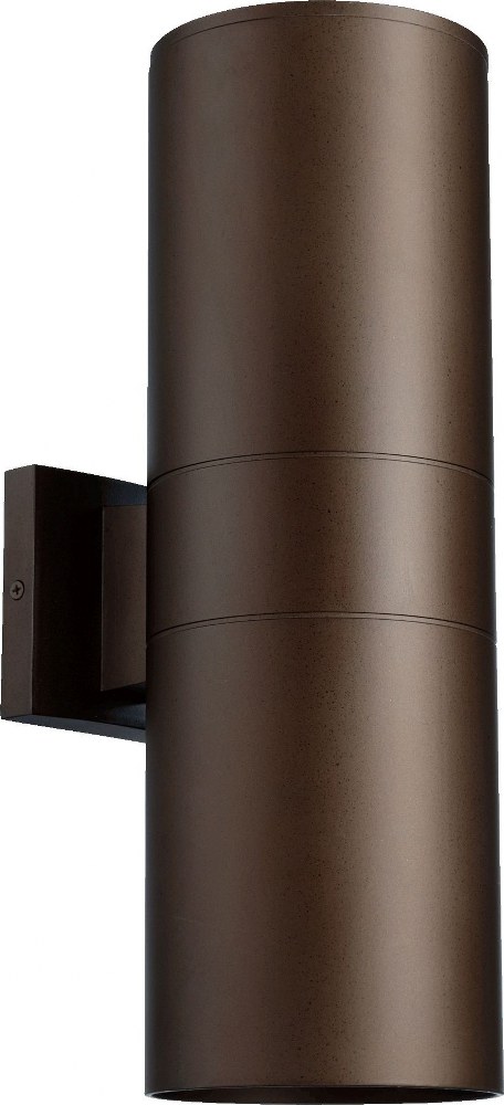 Quorum Lighting-721-2-86-Cylinder - 2 Light Outdoor Wall Lantern in Quorum Home Collection style - 5.75 inches wide by 17.25 inches high   Oiled Bronze Finish