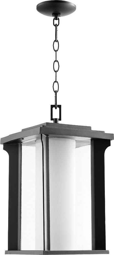 Quorum Lighting-7412-10-69-Garrett - 1 Light Outdoor Hanging Lantern in Transitional style - 10 inches wide by 16 inches high   Noir Finish