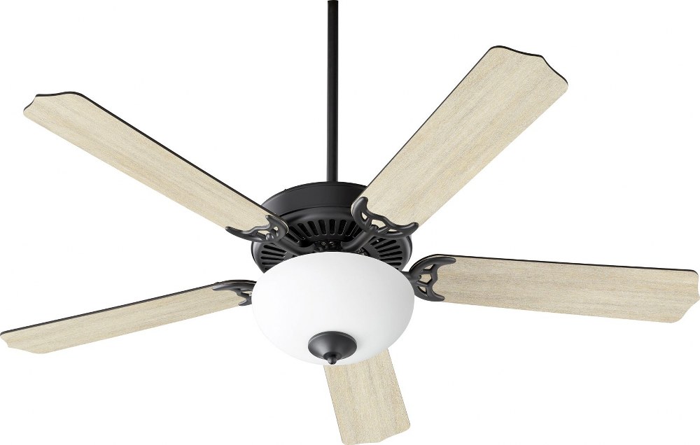 Quorum Lighting-7525-9059-Capri 8 - Ceiling Fan in Traditional style - 52 inches wide by 16.58 inches high Midnight Bronze Matte Black/Weathered Oak Satin Nickel Finish with Satin Nickel/Walnut Blade 