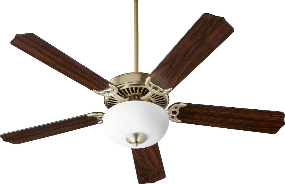 Quorum Lighting-7525-9080-Capri 8 - Ceiling Fan in Traditional style - 52 inches wide by 16.58 inches high Aged Brass Weathered Oak/Weathered Oak Satin Nickel Finish with Satin Nickel/Walnut Blade Fin