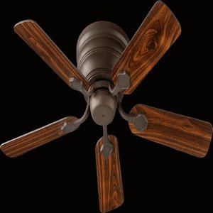 Quorum Lighting-75445-86-Barclay Hugger - Ceiling Fan in Transitional style - 44 inches wide by 7.8 inches high   Oiled Bronze Finish with Oiled Bronze/Walnut Blade Finish