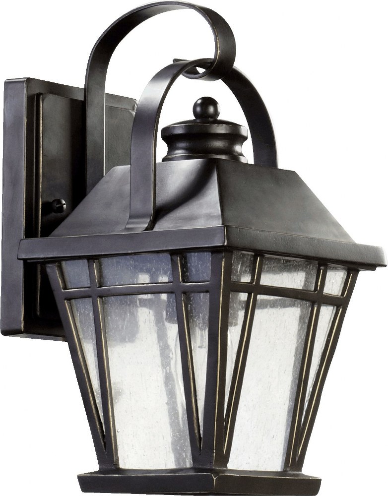 Quorum Lighting-764-6-95-Baxter - 1 Light Outdoor Wall Lantern in Transitional style - 6.5 inches wide by 12 inches high   Old World Finish with Clear Seeded Glass