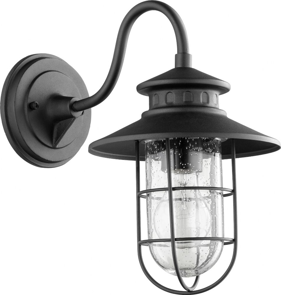 Quorum Lighting-7696-69-Moriarty - 1 Light Small Outdoor Wall Lantern in Transitional style - 8 inches wide by 12.5 inches high Noir  Oiled Bronze Finish with Clear Seeded Glass