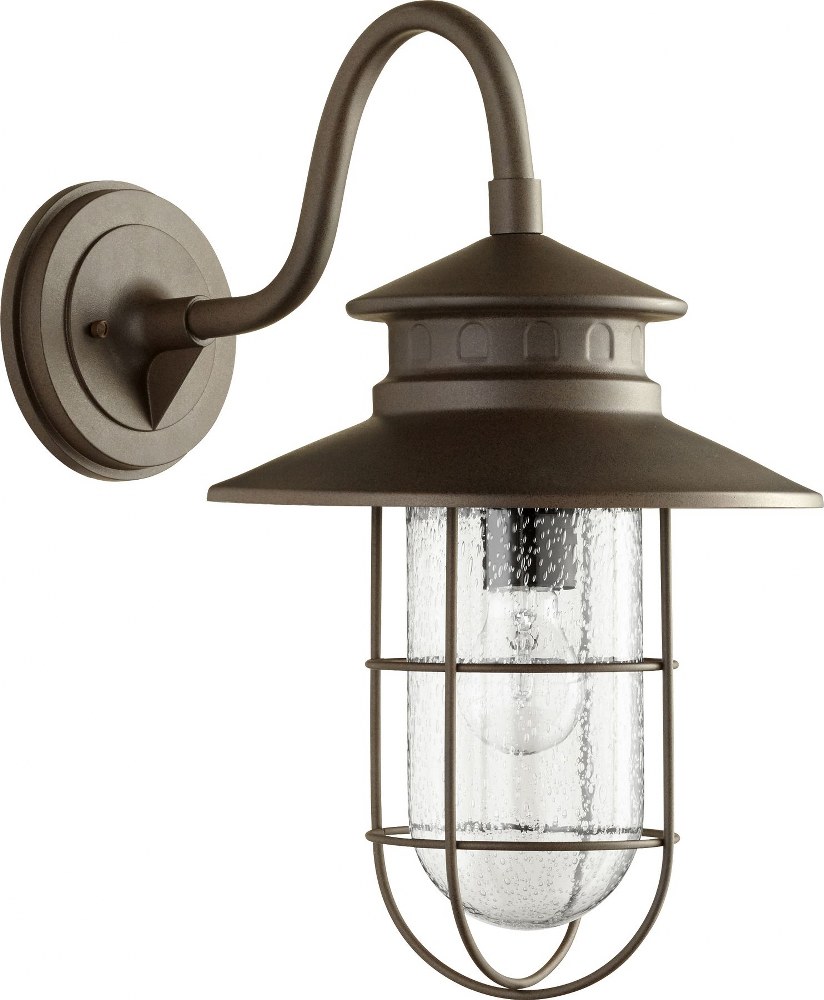 Quorum Lighting-7698-86-Moriarty - 1 Light Large Outdoor Wall Lantern in Transitional style - 11.25 inches wide by 18.75 inches high   Oiled Bronze Finish with Clear Seeded Glass