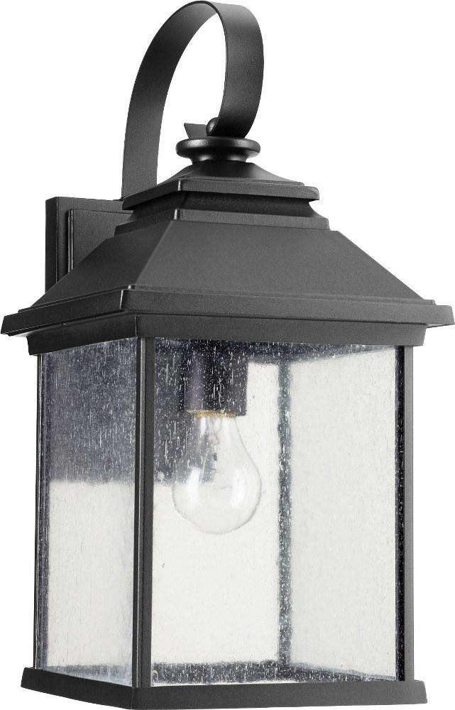 Quorum Lighting-7940-9-69-Pearson - 7 Inch One Light Outdoor Wall Lantern Noir  Oiled Bronze Finish with Clear Seeded Glass