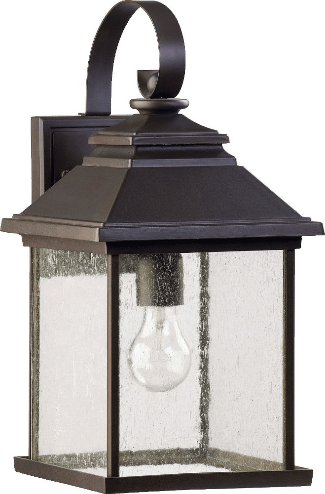 Quorum Lighting-7940-9-86-Pearson - 7 Inch One Light Outdoor Wall Lantern Oiled Bronze  Oiled Bronze Finish with Clear Seeded Glass