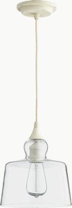 Quorum Lighting-8001-70-1 Light Pendant in Transitional style - 8.5 inches wide by 10 inches high   Persian White Finish with Clear Glass