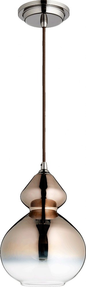 Quorum Lighting-8002-1311-1 Light Pendant in Transitional style - 7.75 inches wide by 11.25 inches high   Gunmetal Finish with Coffee Ombre Glass